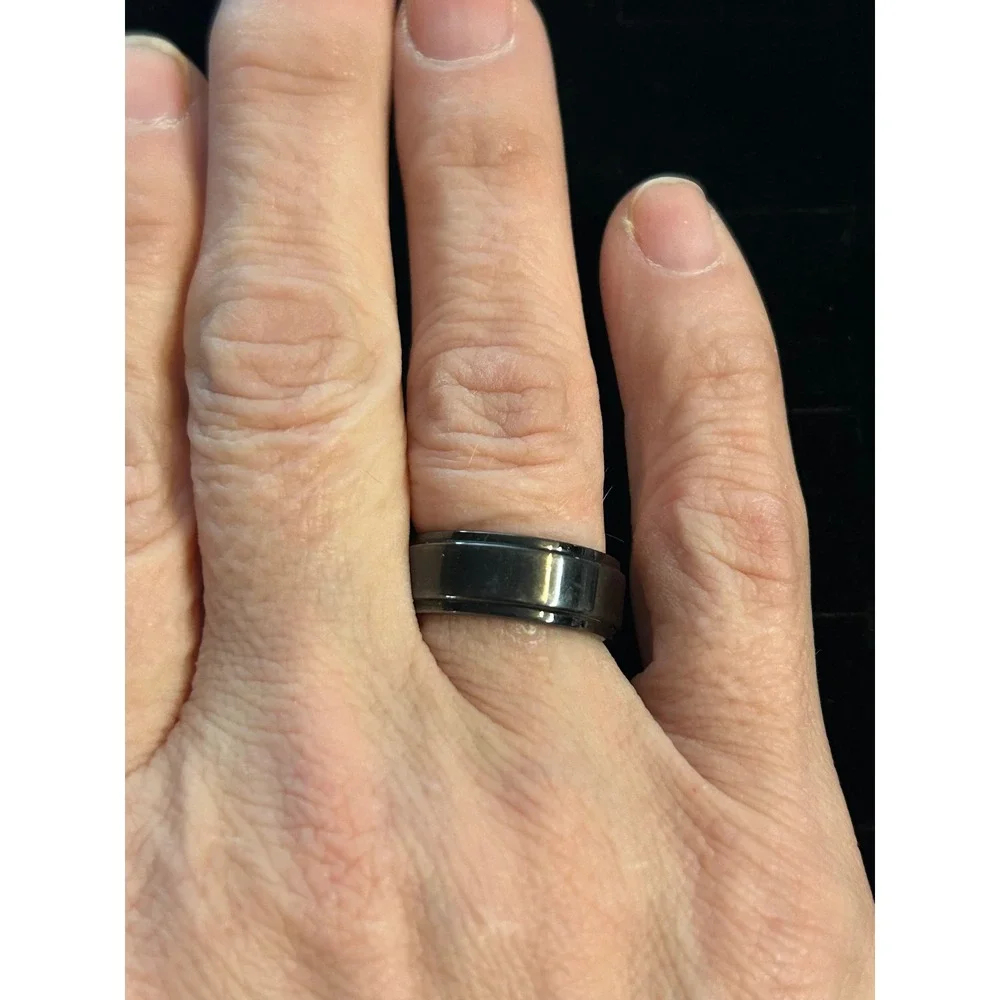 King Will Black Band Ring Unisex Size 7 Minimalist Wedding Band